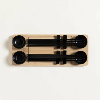 Set De Sushi Para Bamboo y Porcelana Negro (0509021)