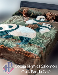 Cobija Térmica Salomón Osos Panda Café