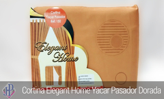 Cortina Elegant Home Yacar Pasador Dorada