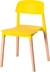 Silla de comedor moderna, patas de madera, set x 4