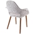 Sillón Cuore de Comedor Moderna Tapizada de Tela con Patas de Madera en Gris Claro - WESTMARKET