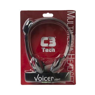 Headset com microfone C3 Preto Voicer Light CT662040bk
