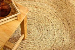 ALFOMBRA TEJIDA DE YUTE NATURAL 120cm - comprar online