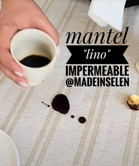 Mantel de Lino Impermeable "SANTORINI"