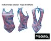 Malla Enteriza de Natación Estampada Gota Hojas (304)