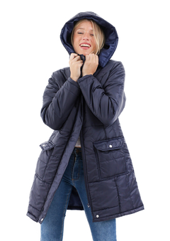 Campera Larga Azul - comprar online