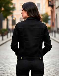 Campera De Jean Elastizada Negra - nofret