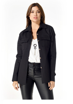 Chaqueta Gabardina Parka Negra "DANA"