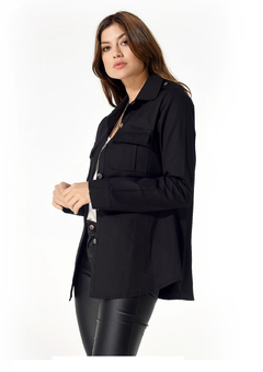 Chaqueta Gabardina Parka Negra "DANA" - nofret