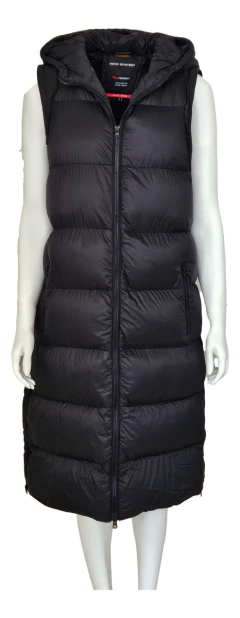 Campera Chaleco Largo Maxi Puffer - Negro (S al 2XL) en internet