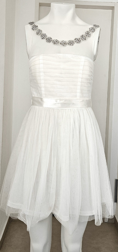 Vestido Corto Tul y Strass Talle S