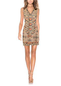 Vestido Túnica Nude Bordado - comprar online