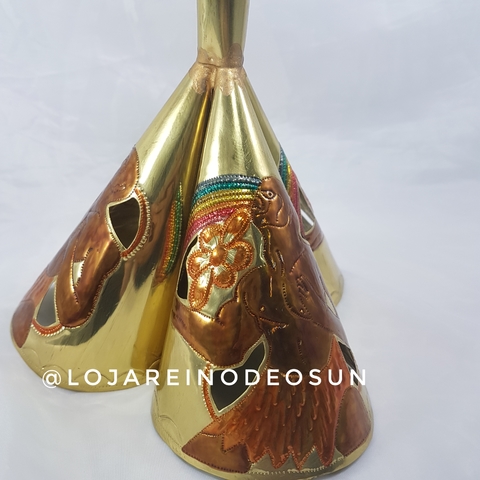 Adja de 03 bocas com Desenho de Oxumarê