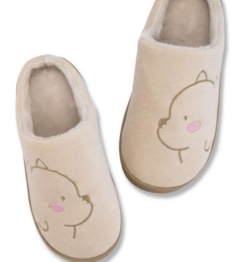 Pantufa Feminina Bege Puff Via Serra