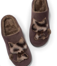 Pantufa Feminina Marrom Escura Gatinho Via Serra