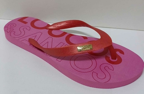 Chinelo Injetado Vermelho/ Rosa Loucos e Santos