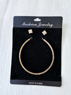 Set COLLAR Y AROS STRASS - Florencia Casarsa