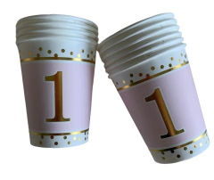 Vasos primer añito x10 rosa/celeste - comprar online