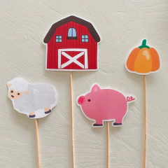 Cake topper granja x4