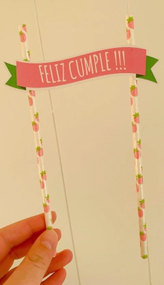 Cake topper feliz cumple frutas en internet