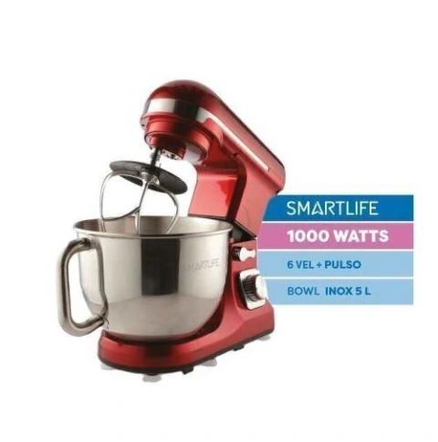 BATIDORA DE PIE SMARTLIFE 1100W BOWL 5L ROJA SL-SB0037R