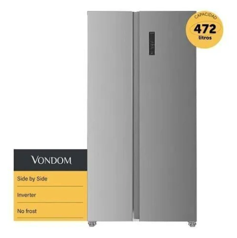 HELADERA VONDOM 472L INOX SIDE BY SIDE SBS472