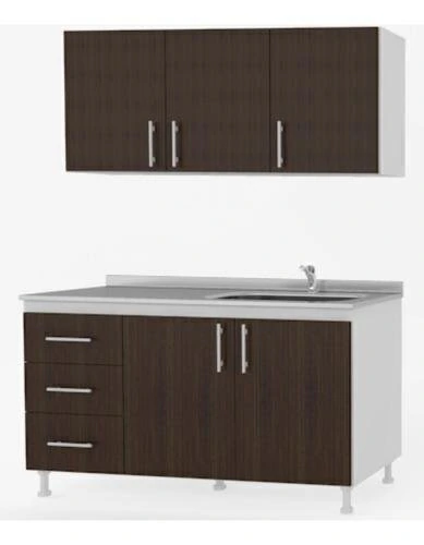 MUEBLE COCINA PIRO 1.40 BLANCO CON MARRON SIN BACHA 39401+39433