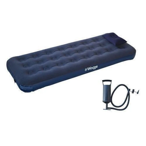 COLCHON INFLABLE WAGGS 1 P C/BOMBA MANUAL + ALM. COLI02