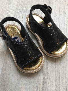 Sandalia glitter negra