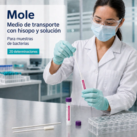 Medio de transporte con hisopo para muestras bacterianas – x 20