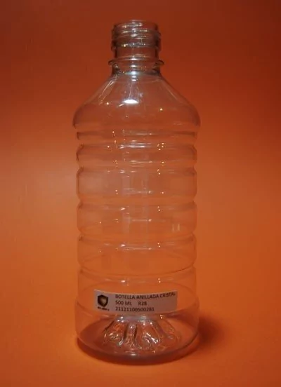 BOTELLA ANILLADA AMBAR / CRISTAL 500 ML