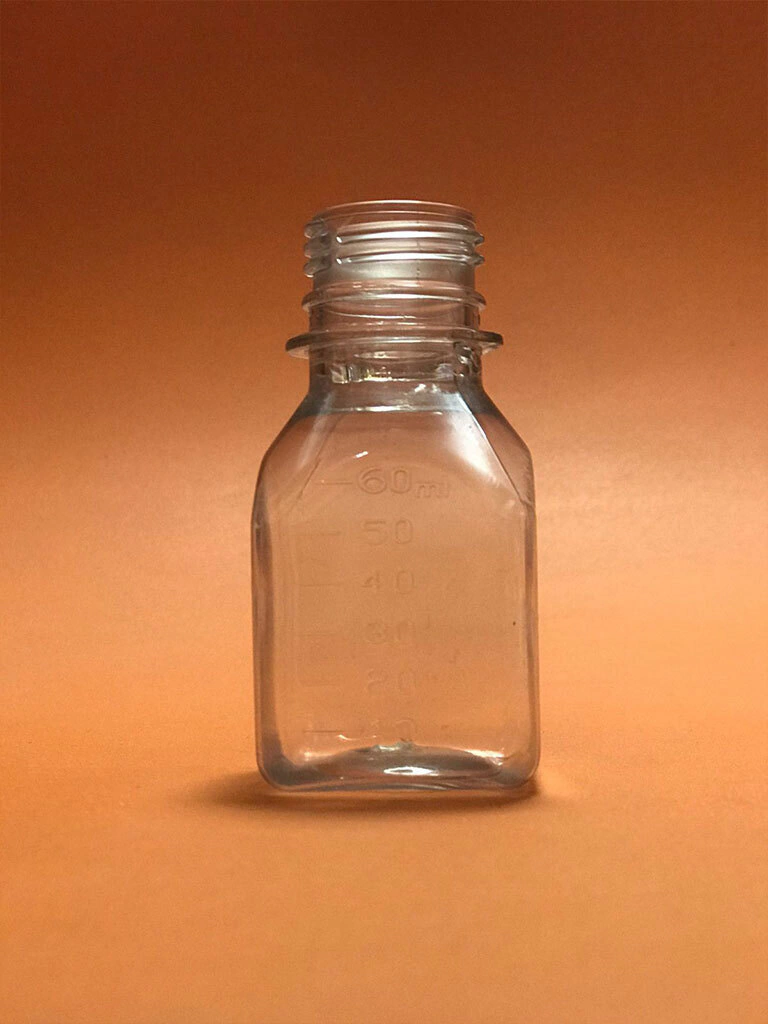 BOTELLA CUADRADA GRADUADA 60 ML R-28/PCO