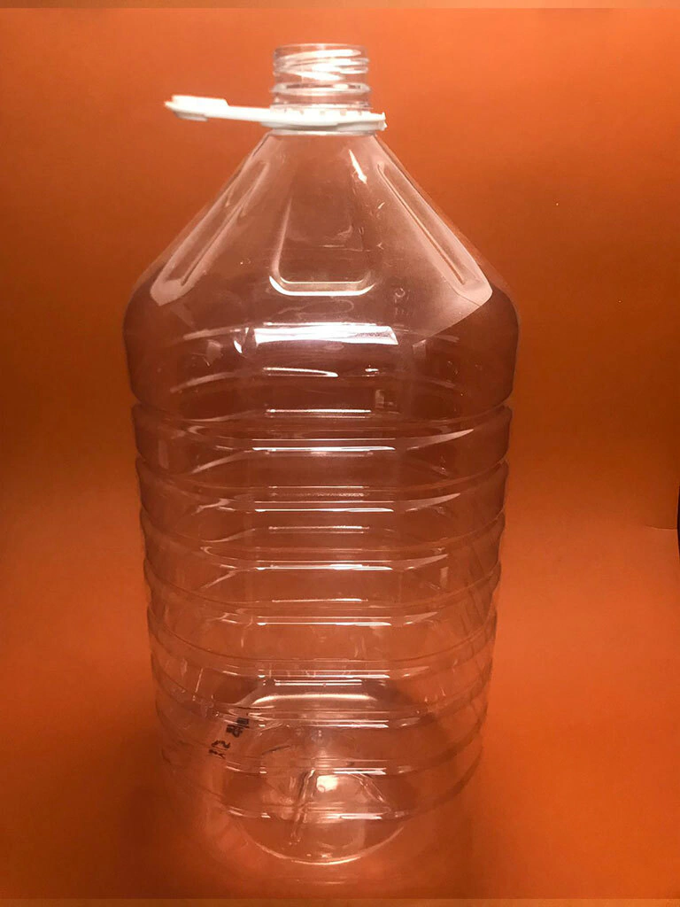 GARRAFA ANILLADA CUADRADA 5 LT CON TAPA INVIOLABLE Y ASA