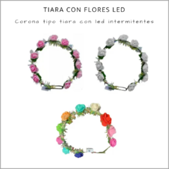 Tiara con flores Led - Pack x 10 en internet