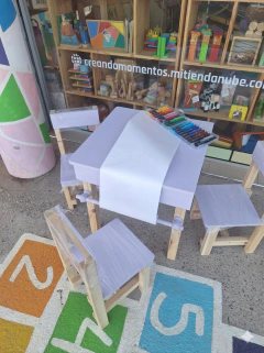 Combo mesas y sillas + baul + rollo de papel COMBO CREATIVO en internet