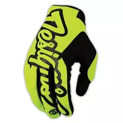 Guante de motocross amarillo con detalles en negro y logo Troy Lee Design en negro