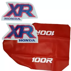 Kit de gráficas de tanque y tapizado de asiento naranja con texto 100R para Honda XR100 / XR100R 1992