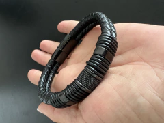 Pulsera DOBLE TRENZADA NEGRA - comprar online