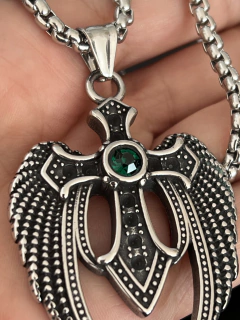 Dije Cruz con alas & strass - comprar online