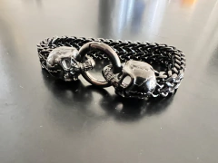 Pulsera DOBLE CALAVERA BLACK - CO&CO Joyeria & Diseño