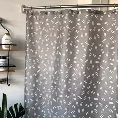 Cortina Baño Teflon Linea Estampada Diseño Astrid Gris