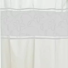 Cortina Baño Teflon Linea Chenille Diseño Azalea Flock Blanco Negro