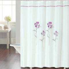Cortina Baño Teflon Chenille Luxury Diseño Azalea Flower Purpura