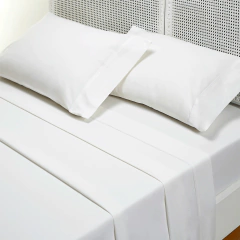 Sabana Danubio 1 Plaza Puro Algodón Color Blanco