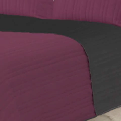 Cover Kavanagh Lisse 2 Plazas Color Bordo / Negro