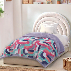 Acolchado Corderito Estampado 1 Plaza Kavanagh Diseño Arcoiris