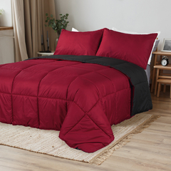 Acolchado Simil Plumon Reversible 1 Plaza Kavanagh Color Negro