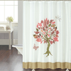 Cortina Baño Teflon Chenille Vintage Diseño Patch Tree