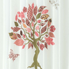 Cortina Baño Teflon Chenille Vintage Diseño Patch Tree