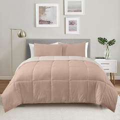 Acolchado Simil Plumon Reversible King Size Kavanagh Color Avellana/Nude